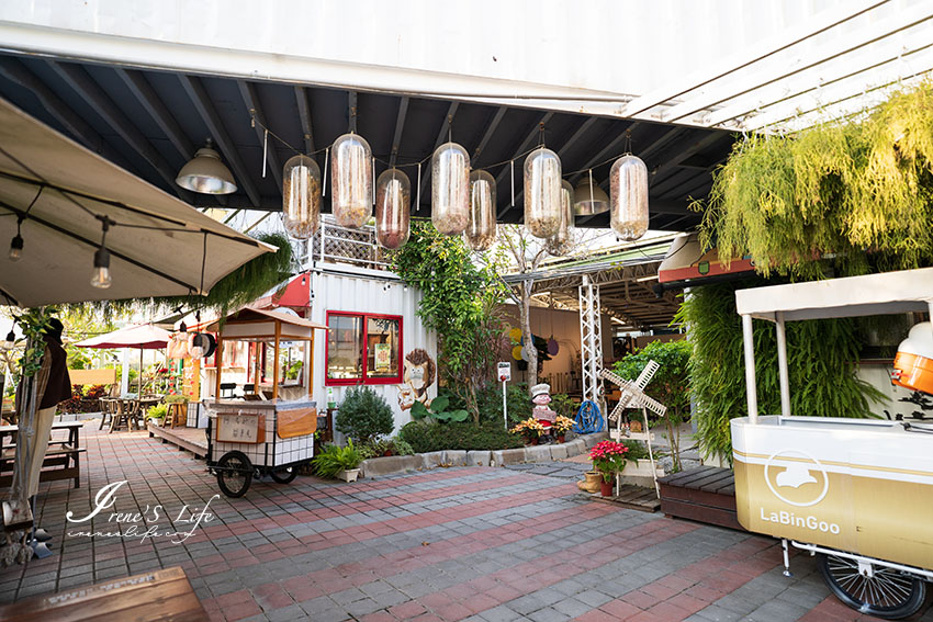 彰化田尾新景點｜綠意盎然的白色貨櫃屋，結合盆栽、花藝的文創園區，還有小朋友玩的遊戲區 @Irene&#039;s 食旅．時旅